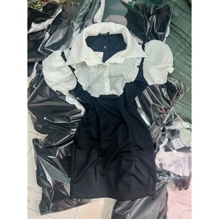 Đầm body- thun phối vải