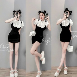 Đầm body- thun phối vải