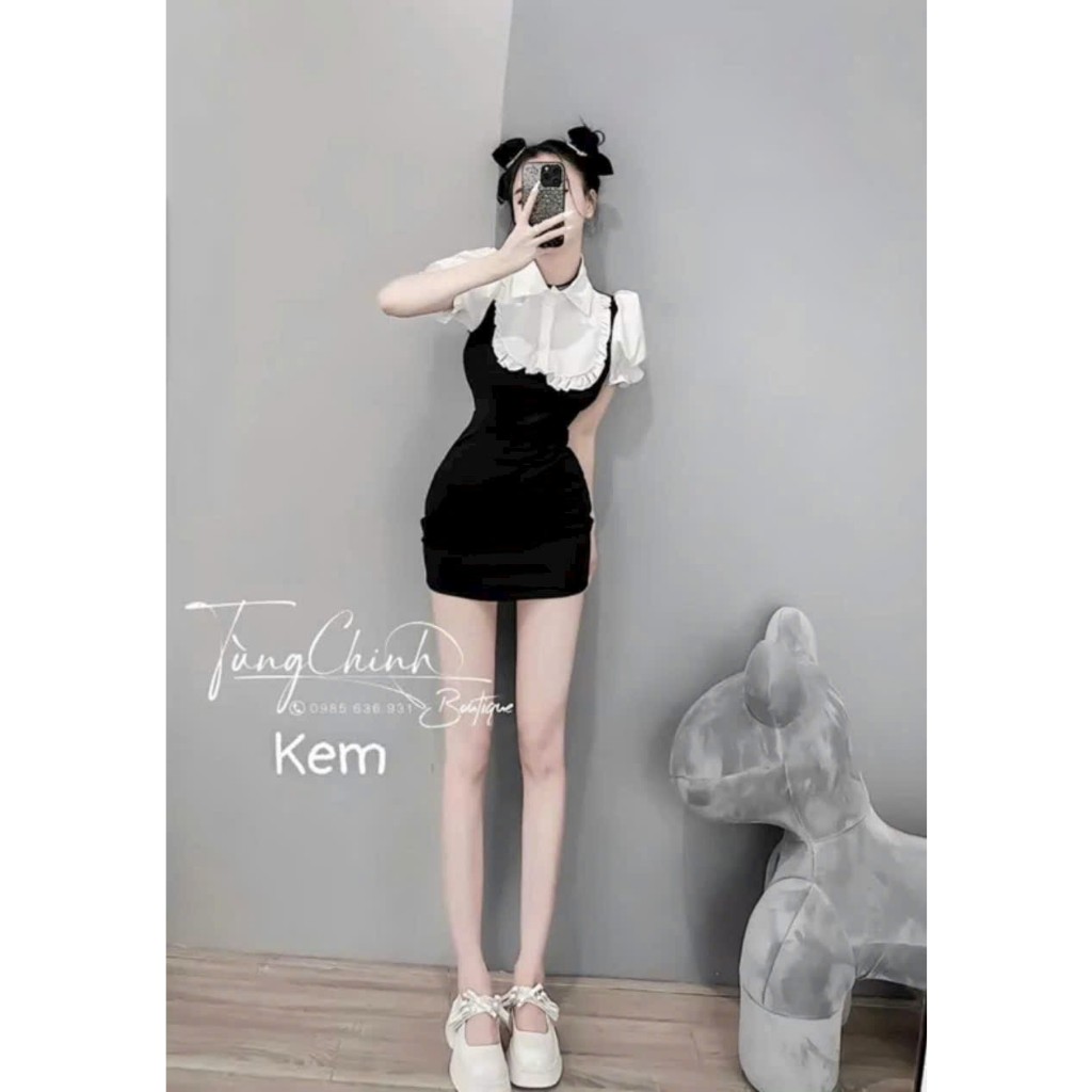 Đầm body- thun phối vải