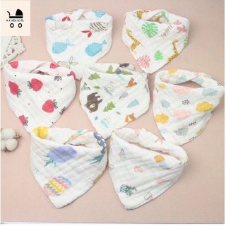 Yếm xô 6 lớp organic. sét 5 yếm loại đẹp, yếm 6 lớp xô tam giác, yếm giữ ấm cổ cho bé