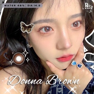 Kính áp tròng màu nâu hồng donna brown 0-5 độ, lens mắt màu nâu hồng có độ cận + tặng khay gương dụng cụ đeo