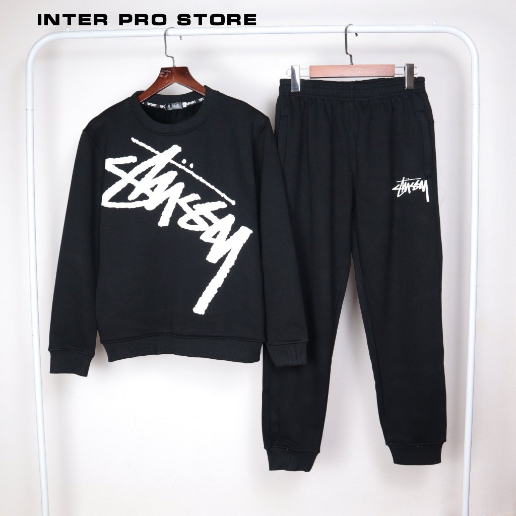 bộ quần áo nỉ nam STUSSY lot lông nhung cao cấp mềm mịn