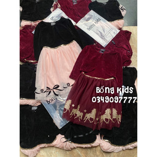 Set Váy Tutu Bé Gái Kèm Cardigan Nhung