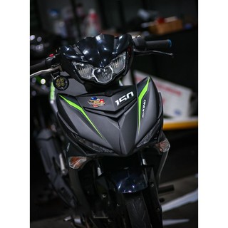 Tem rời exciter 150 rc đen xanh nhám , tem 3 lớp bền màu