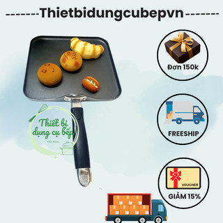 Chảo vuông chống dính [FREESHIP] Chảo nhôm có lớp chống dính dùng phổ biến trong gia đình - Chảo được bảo hành
