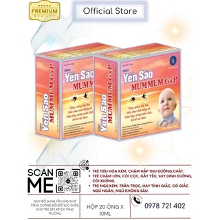 Yến sào Mum mum G&P, tăng cường hấp thu, giúp trẻ ăn ngủ ngon hơn, hộp 20 ống x 10ml