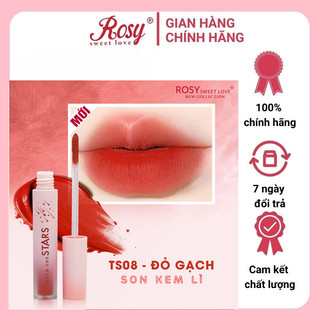  Son Kem Star Rosy Sweet Love Màu Đỏ Gạch Không Chì Cho Đôi Môi Mềm Mại, Lâu Trôi, Bền Màu