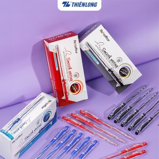Combo 5/10/20 Bút bi Thiên Long FO-03 ngòi 0.5mm mực xanh/đỏ/đen cấu tạo 3 cạnh, mực không độc hại tiêu chuẩn quốc tế