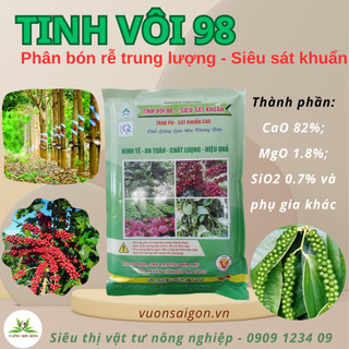 ( Combo 2) Phân bón rễ trung lượng – tinh vôi 98 gói 1kg, siêu sát khuẩn, nâng pH (Vườn Sài Gòn)