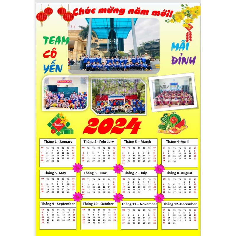 Lịch Tết tô màu