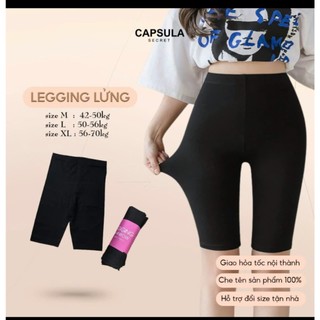 Quần legging đùi cuộn tím siêu hot đủ size