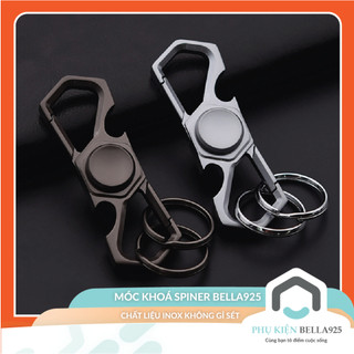 Móc khóa xe con quay spinner Bella925 móc chìa khóa ô tô chất liệu inox cao cấp OM168