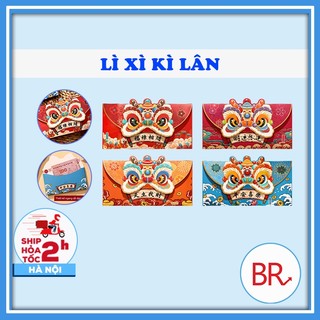 Set 4 bao lì xì rồng kì lân đỏ tết 2024 hottrend- lì xì kì lân 3d mẫu mới độc đáo, bao lì xì may mắn tết giáp thìn 02124