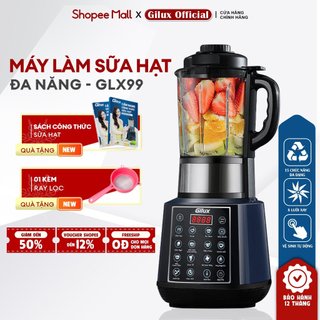 (Tặng sách) Máy làm sữa hạt Gilux - 15 chức năng xay nấu đa năng - Công suất 1800W - Dung tích 1.75l -BH12T