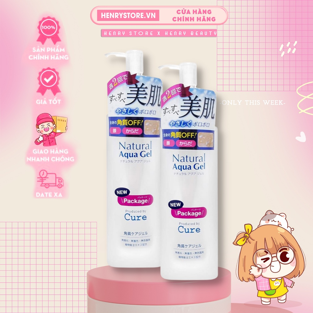 Gel tẩy tế bào da chết Cure Natural Aqua 250g Nhật Bản cho da mặt và toàn thân (april)