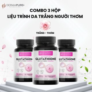 Combo 3 hộp Viên uống trắng da thơm cơ thể GLUTATHIONE 600 DERMA PURE HEALTH & BEAUTY SUPPLEMENT