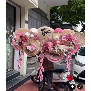 Nón lá mini trang trí decor Tết