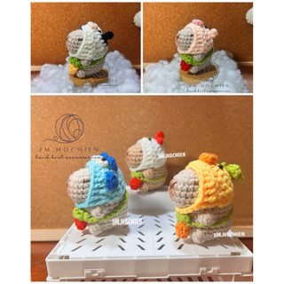 móc khóa len CAPYBARA (chuột lang nước) đội mũ - handmade