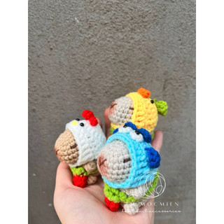 móc khóa len CAPYBARA (chuột lang nước) đội mũ - handmade