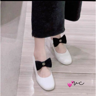 giầy cao gót nơ da bóng cao 5cm