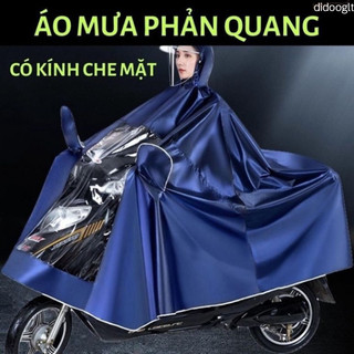 Áo Mưa Phản Quang Xẻ Tay Đi Xe Máy - Áo Mưa Cánh Rơi Có Kính Che Mưa Làm Từ Vải Sợi Dù Cao Cấp Chuẩn Mẫu Mới