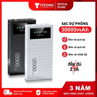 Tyzong sạc dự phòng power bank 2.1a 12000 mah 30000mah pin dự phòng màn hình led tích hợp tích hợp