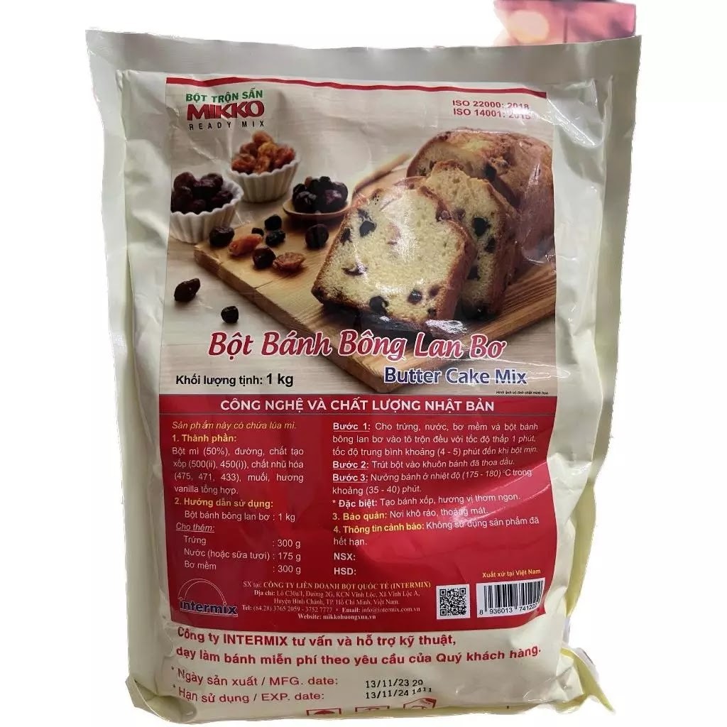 Bột Bánh Bông Lan Bơ 1kg Mikko Hương Xưa - Butter cake