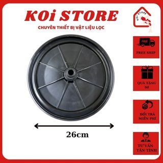 Đĩa sủi khí cao su dùng cho bể cá phi 26cm ống ren phi 27 viền đen