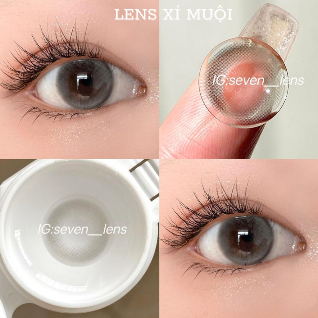 Lens mắt kính áp tròng màu xám filter 284 giãn vừa có độ cận