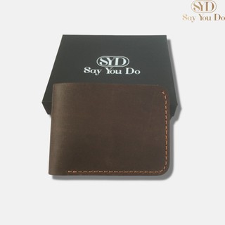Ví Nam Mini Dáng Ngang da bò sáp may thủ công Bảo Hành 12 Tháng thương hiệu SAY YOU DO VN18
