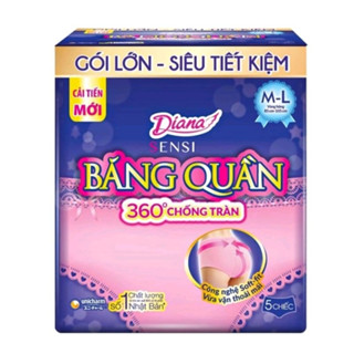 Băng đêm dạng quần Diana size M-L 5 chiếc/gói nhỏ gọn chống tràn siêu thấm hút MWELL VIỆT NAM