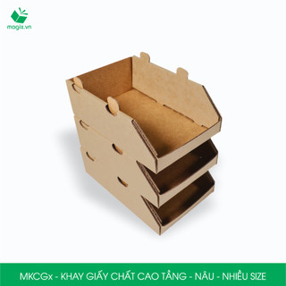 MKCG - 5 Khay giấy chất cao tầng bằng giấy carton siêu cứng, kệ giấy đựng đồ văn phòng, khay đựng dụng cụ,khay linh kiện