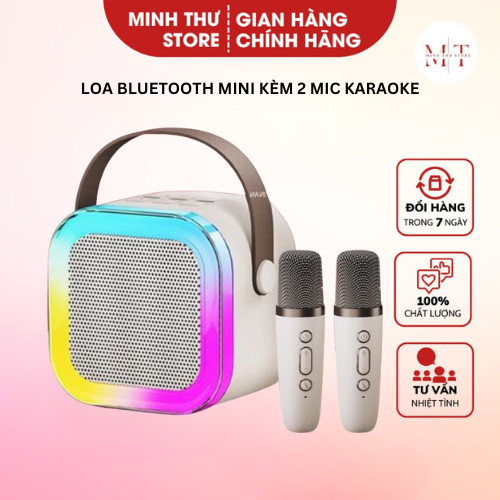 Loa Bluetooth Karaoke Mini KINYO K12 kèm mic không dây công suất 10W, YUNOZA