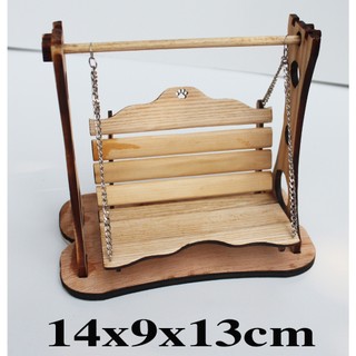 Ghế xích đu gỗ cho chuột hamster hoặc trang trí tiểu cảnh