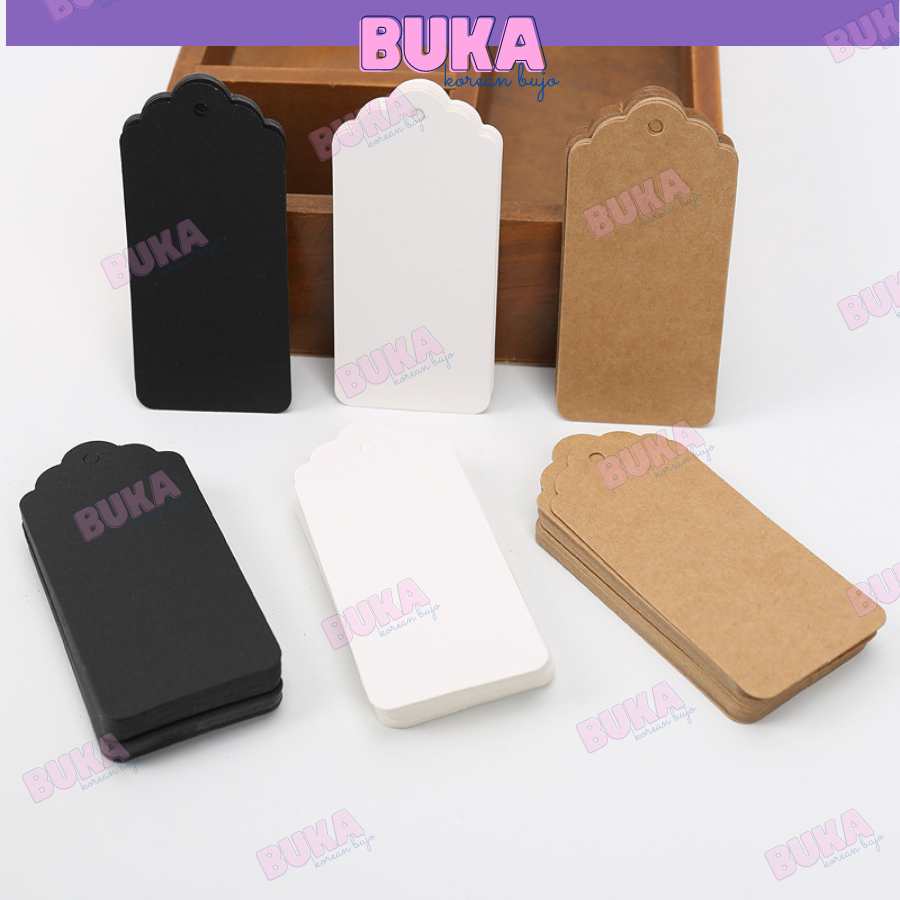 Set thẻ giấy Kraft trơn thẻ treo giấy Kraft không in làm thiệp Buka phong cách Vintgage