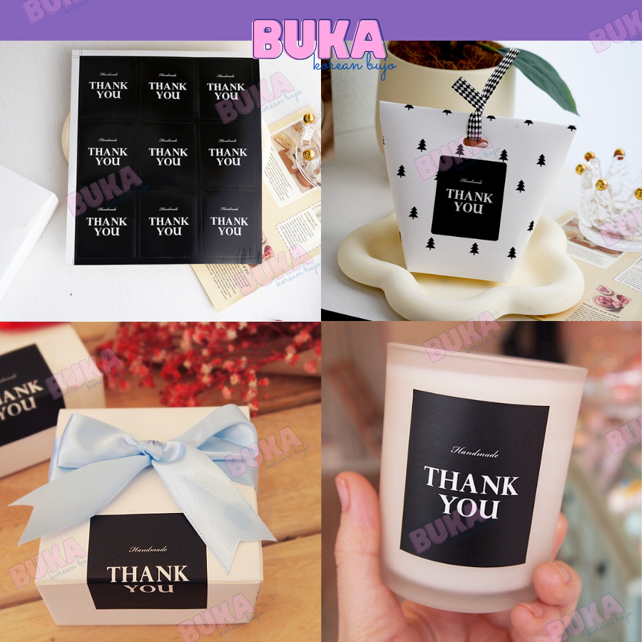 Tem dán Thank you Sticker dán hộp nhãn đóng gói hàng hóa, quà tặng Buka