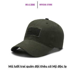 Mũ lưỡi trai quân đội thêu cờ Mỹ độc lạ - Nón kết thời trang lính phong cách riêng - Nhiều màu
