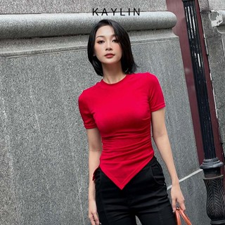 Áo thun nữ vạc chéo chất thun ánh kim thoáng mát phong cách KAYLIN - N2143