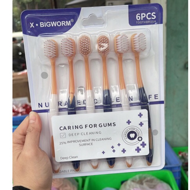 Combo 6 bàn chải đánh răng nội địa Trung CHOCOIKES lông mềm, chải siêu êm, làm sạch sâu đánh sạch mảng bám dễ sử dụng
