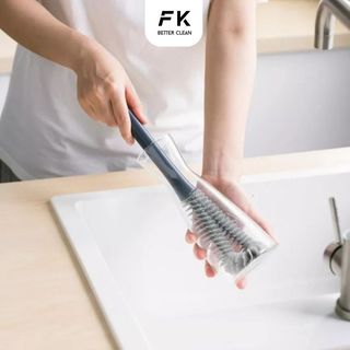 Cây cọ rửa bình nước – sữa cho trẻ 2 trong 1 FEEKA, dụng cụ cọ rửa bình cốc ly chén cao cấp sang trọng có móc treo