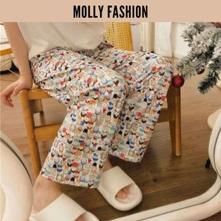 QUẦN DÀI PEOPLE Unisex DƯỚI 62kg ❤️ Quần dài thun lạnh hoạt hình mặc nhà nam nữ form rộng Freesize Molly Fashion