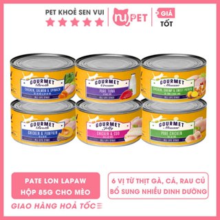 Pate lon Lapaw cho mèo 85g – 6 Vị từ cá, gà và rau củ