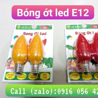 Cặp 2 bóng  đèn led trái ớt E12 đỏ , vàng