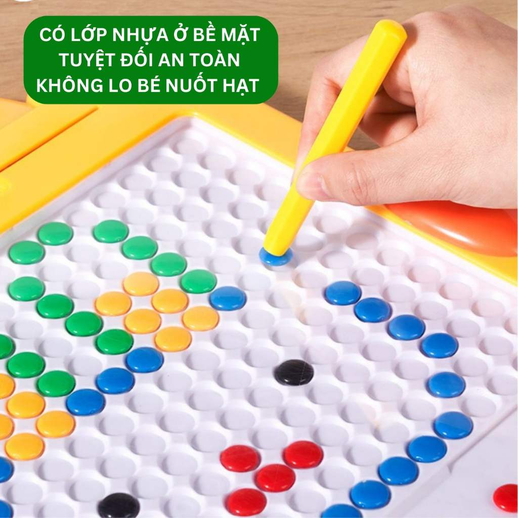 Bảng vẽ xếp hình nam châm từ tính thế hệ mới Kenmart, kèm 1 bút từ và 20 tranh mẫu, rèn tư duy logic, size to 31cmx31cm