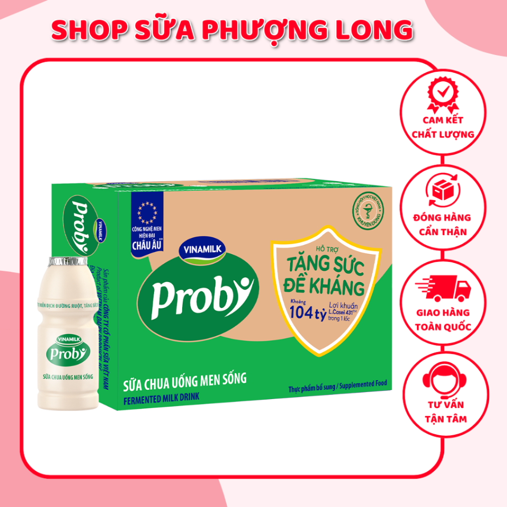 Thùng 24 Chai Sữa Chua Uống PROBI Có Đường 130ml Bổ Sung Lợi Khuẩn Giúp Tiêu Hóa Tốt