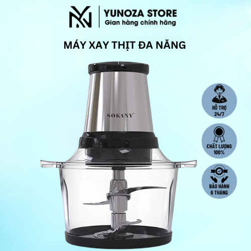 Máy Xay Thịt Đa Năng YUNOZA Công Suất 800W Cối Thủy Tinh Dung Tích 2L Xay Nhuyễn Mọi Loại Thực Phẩm 2023