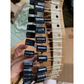 Set 10pcs tụ hoá 400v 7.5uf nguyên dây kt 8x12mm