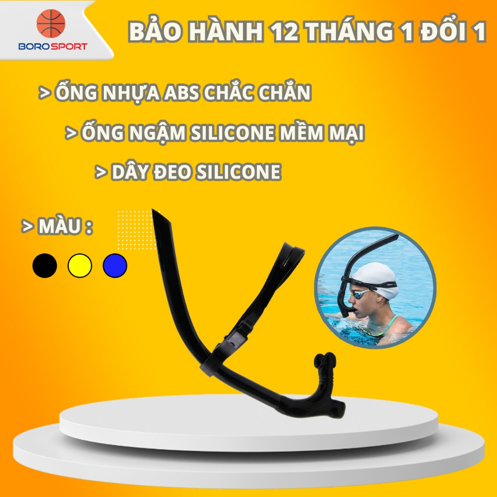 Ống Thở Lặn Bảo Hành 12 Tháng Ống Thở Đi  Biển Với Dây Đeo Silicone Mềm Mại Co Giãn Cleacco OTL Boro Sport