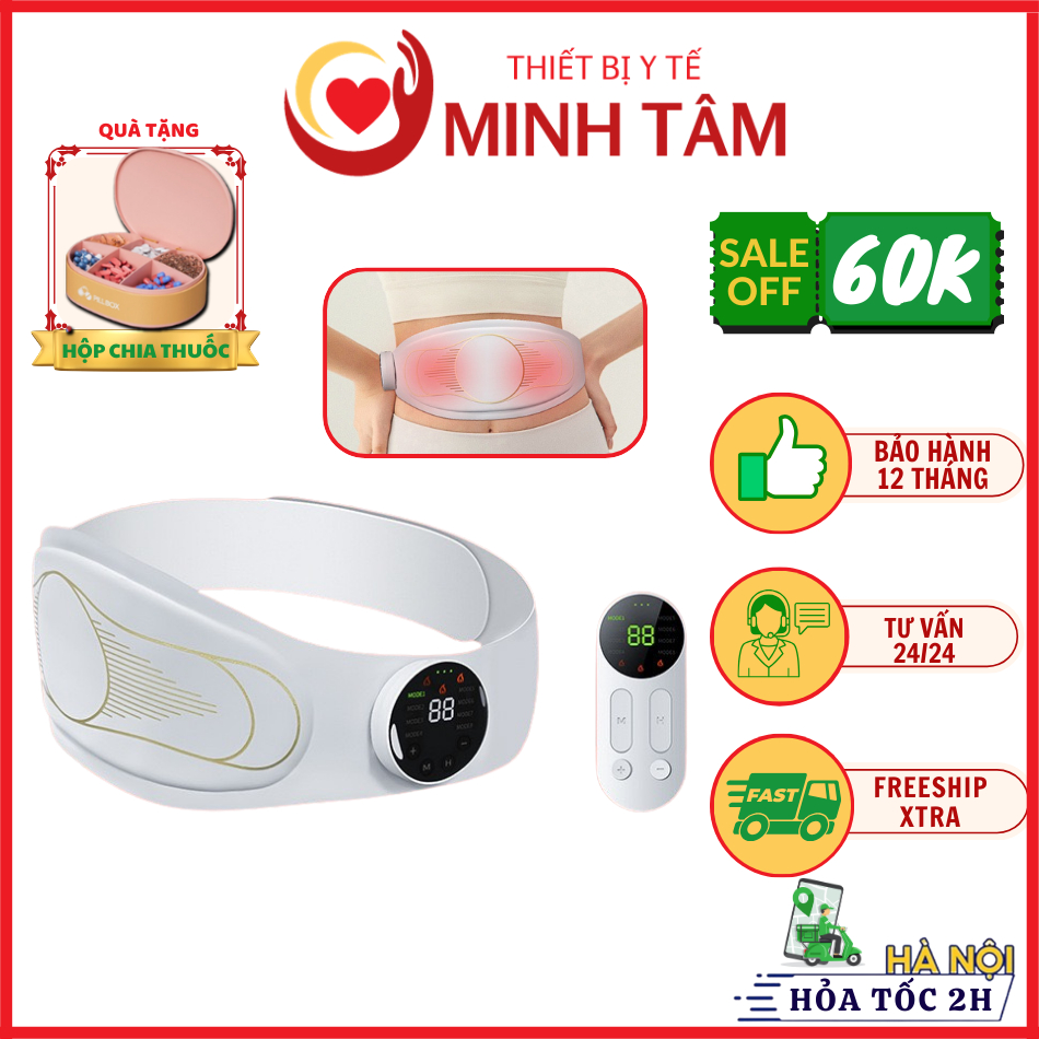 Máy massage xung điện EMS giảm mỡ bụng FITNESS - 1104, đai massage lưng bụng đánh tan mỡ, giảm đau b
