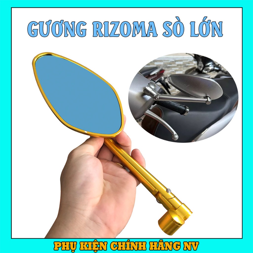 Gương chiếu hậu xe máy Rizoma Sò Lớn, kính chiếu hậu gắn chân kính cho AB, Vision, Vario, SH, SH Mode, Wave, Sirius,...